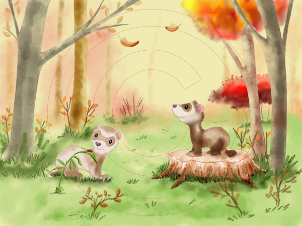 ferrets in a forest poster